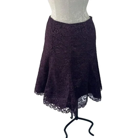 Ralph Lauren Purple Lace Midi Skirt - Picture 2 of 8